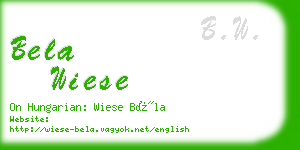 bela wiese business card